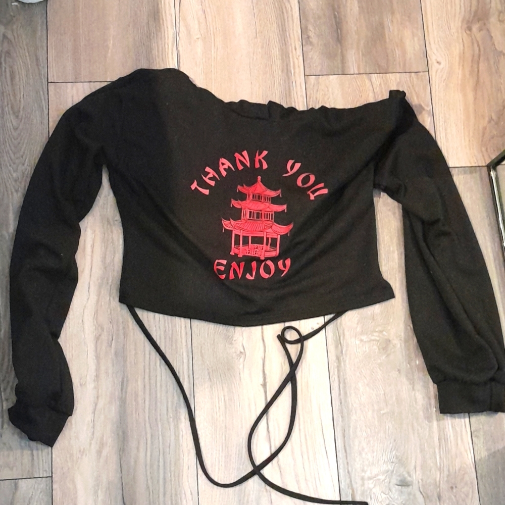 Takeout 🥡 crop hoodie